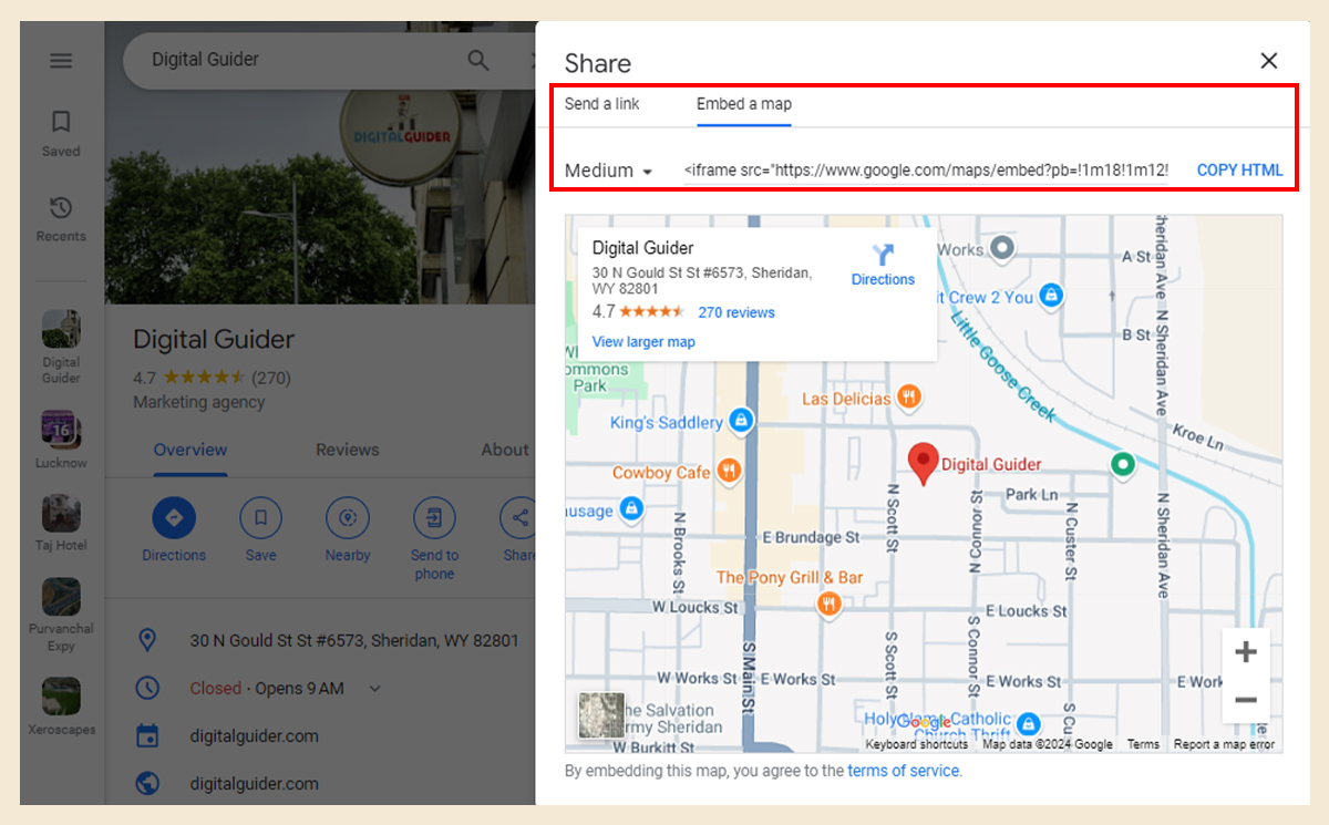 Embed a Google Map on Your Website