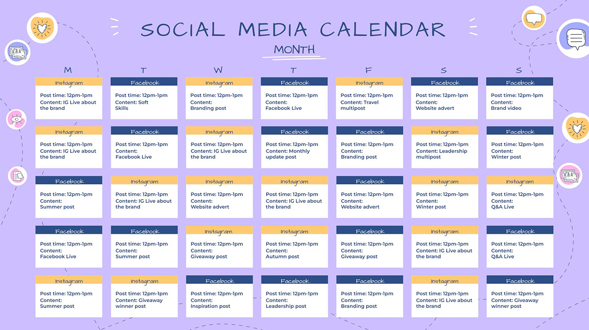 Social Media Content Calendar
