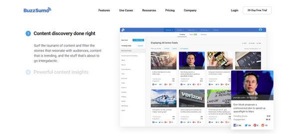 BuzzSumo- SEO competitor analysis tool