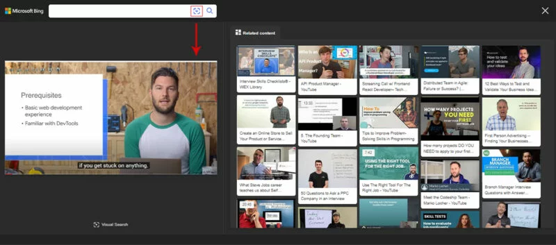 Reverse Video Search on Bing 2