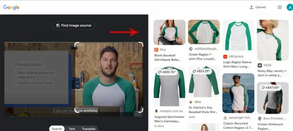 Reverse Video Search on Google final result