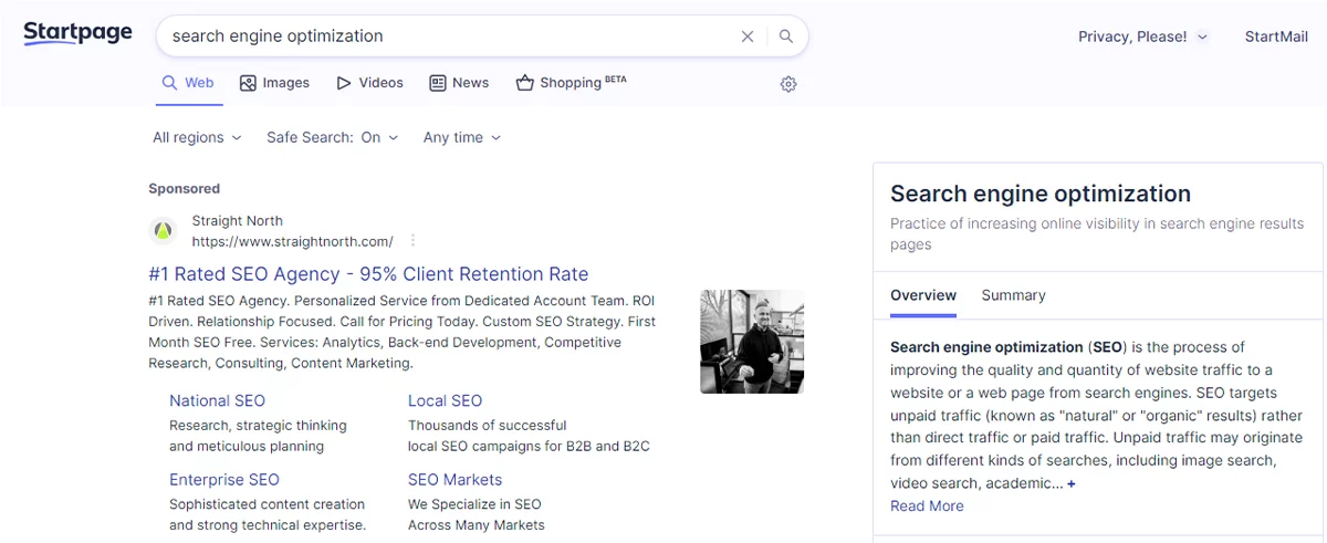 Startpage Search Engine