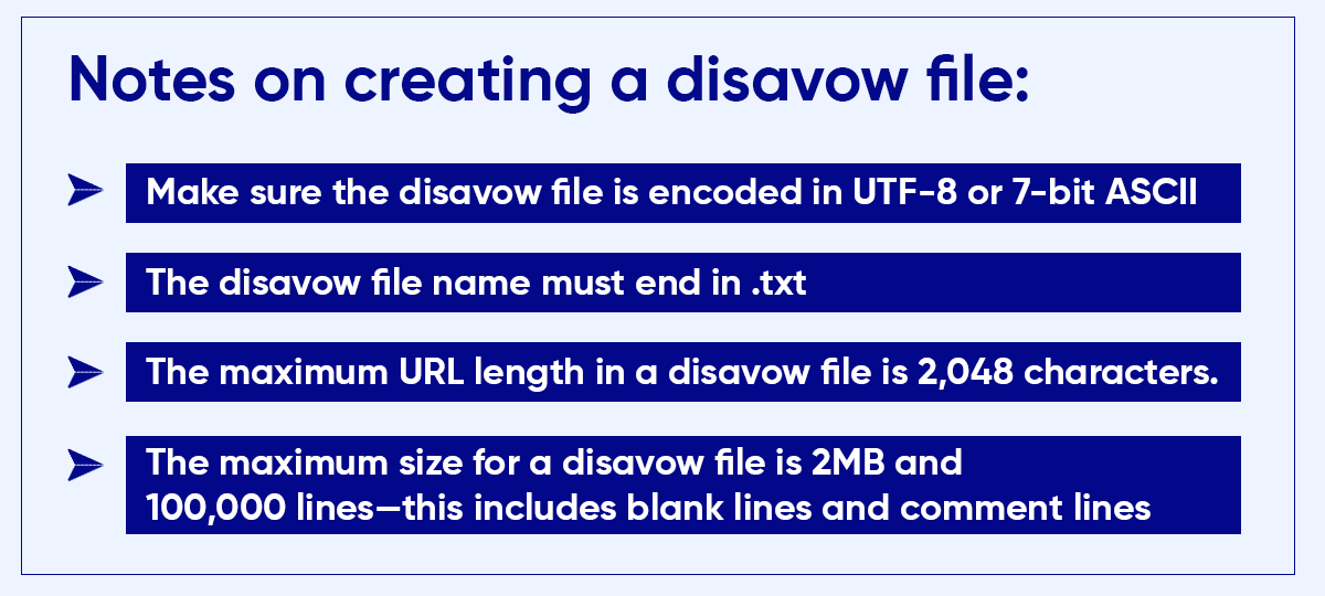 Points to remember while disavowing