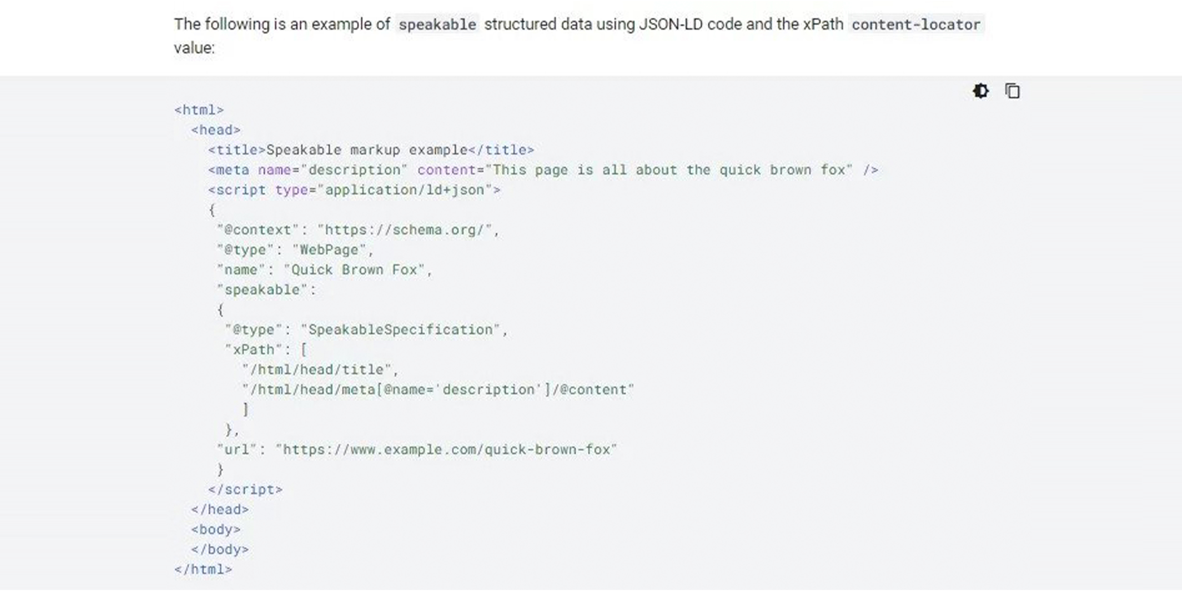 speakable structured data