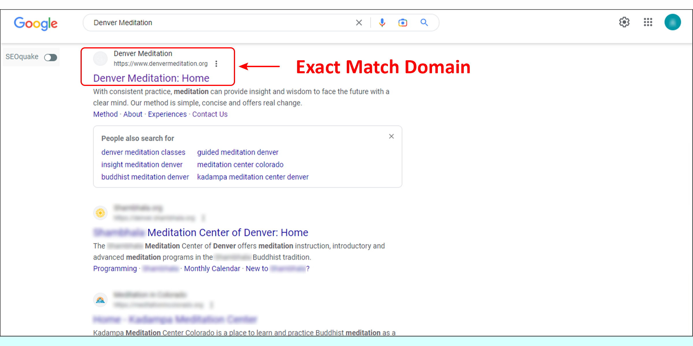Exact Match Domain Example