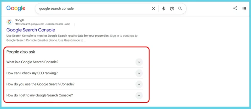  Google search results with a People Also Ask section.