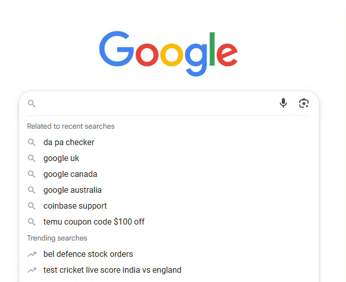 Search results with Google Autocomplete showing What Patients Are looking for