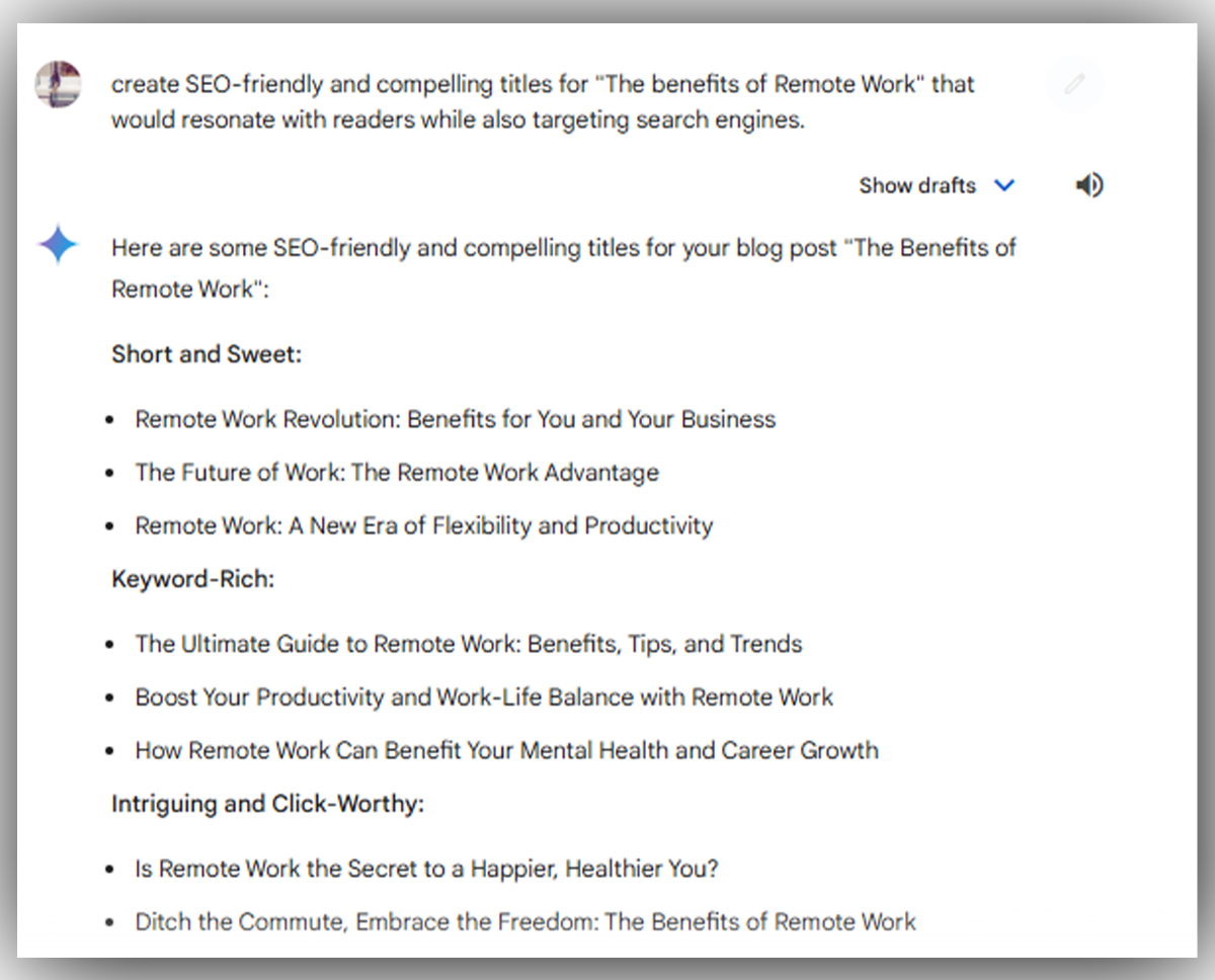 Gemini Optimizing Headlines