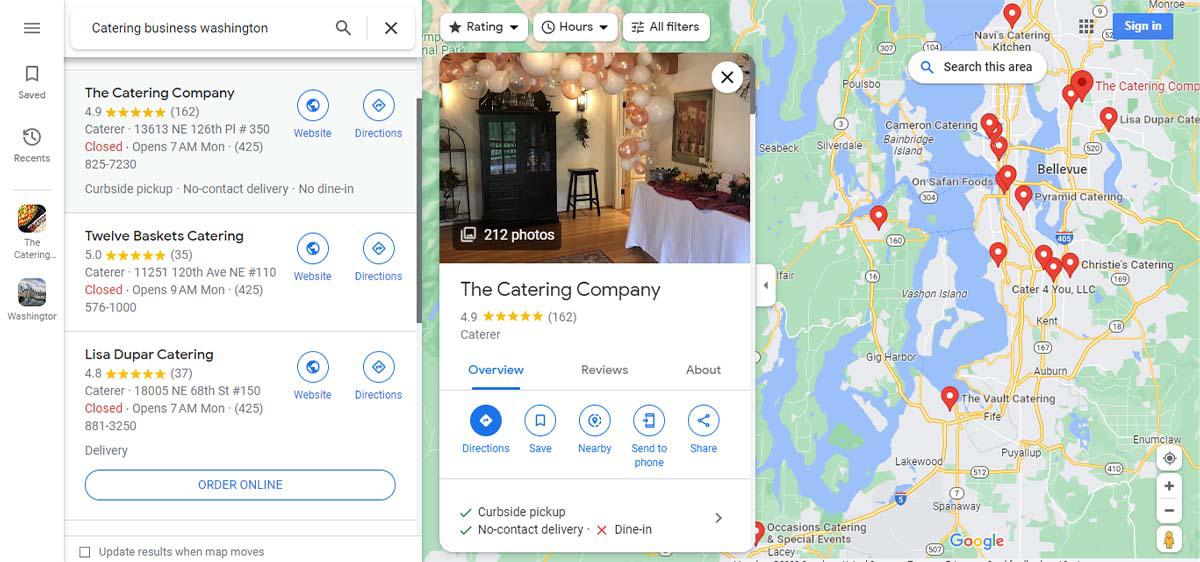 Catering business Google Maps, Local SEO Catering business Google Maps, Local SEO