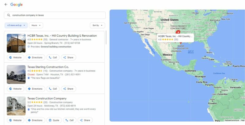 Local SEO ranking in Google