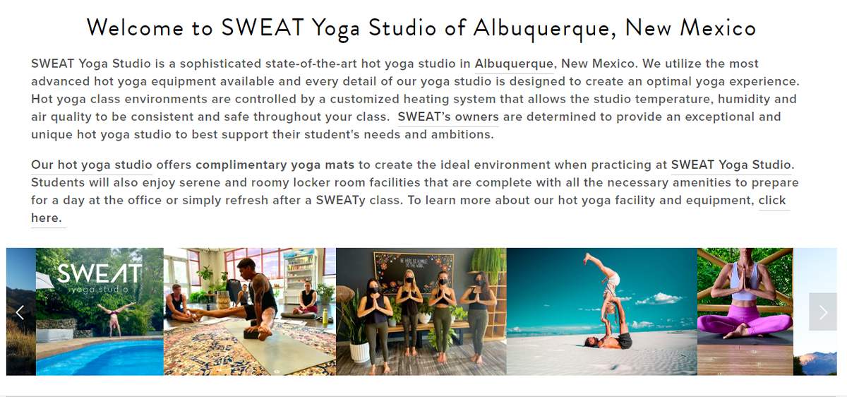 SWEAT Yoga Studio Facility