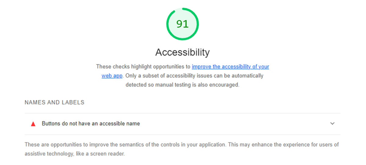 Google Lighthouse Accessibility