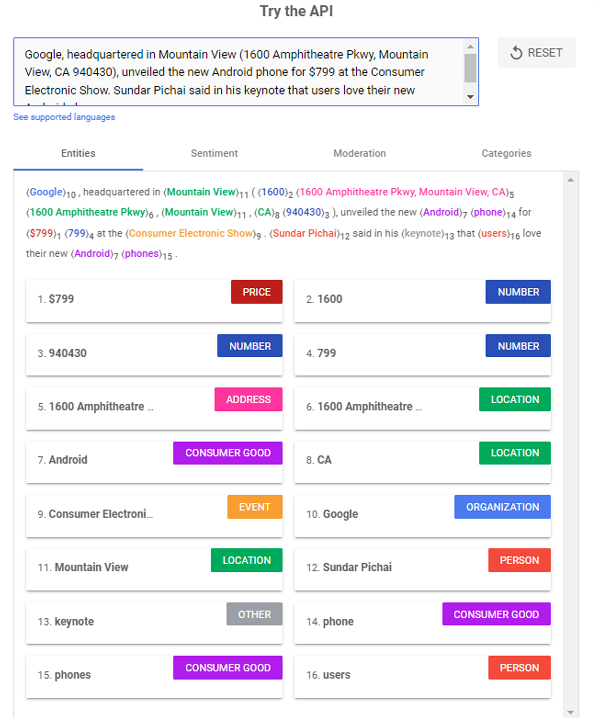 Google NLP For Entity Mining