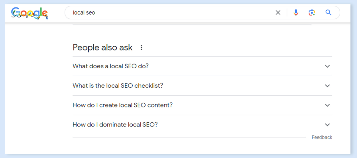 Local SEO Keyword example