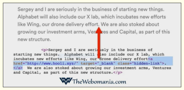 Example of hidden text