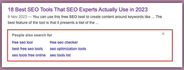 People Also Search For LSI Keywords