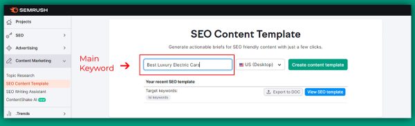 SEMRUSH for finding LSI Keywords