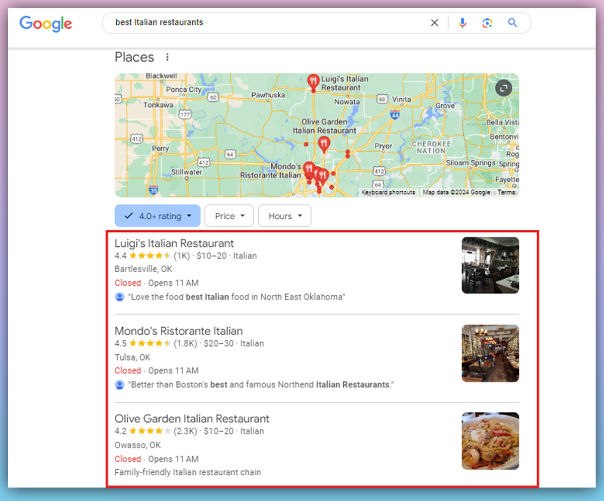Local business schema markup