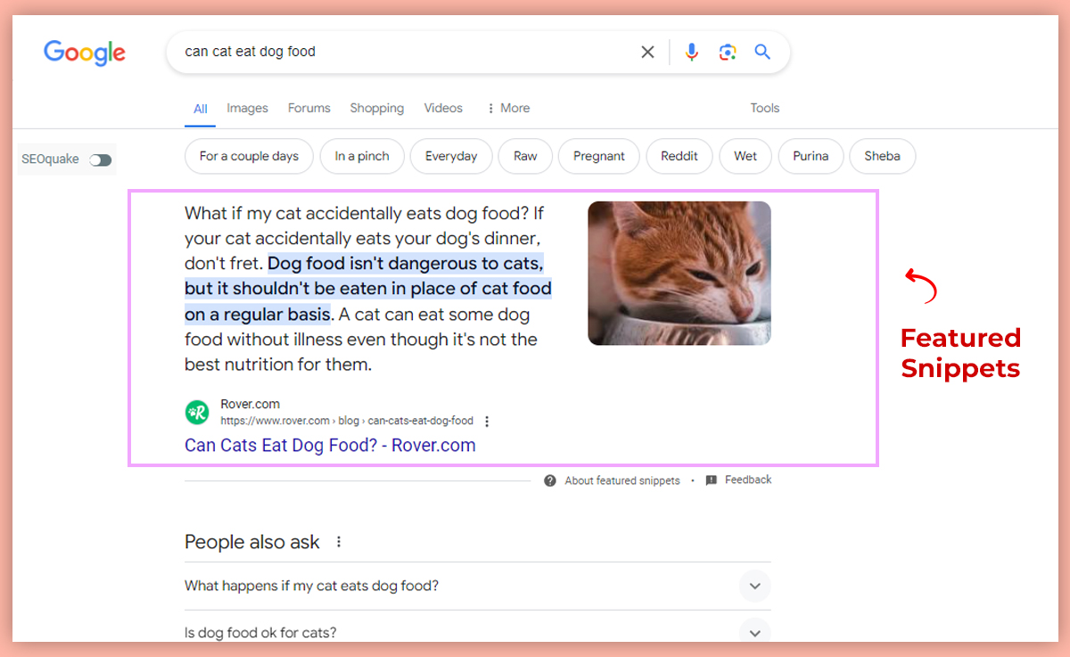 Featured Snippets example