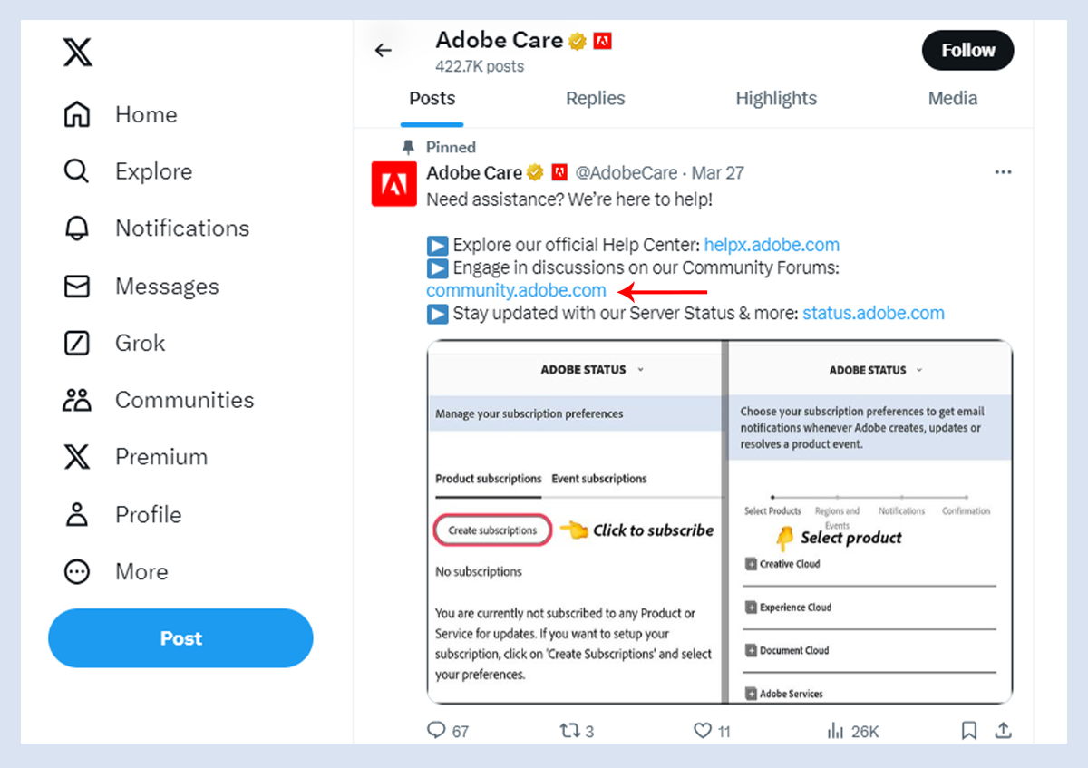 Adobe Twitter -Connect with Prospects