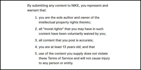 Nike Consumer Ratings and Reviews TOS