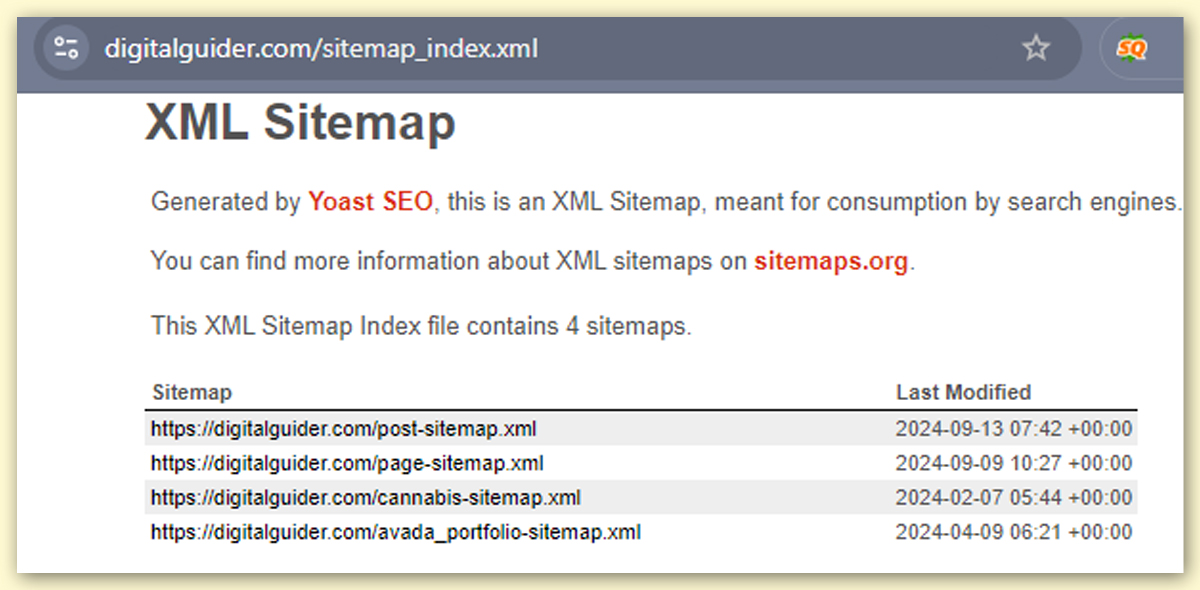 XML sitemap