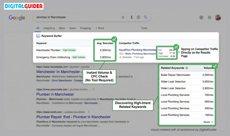 keyword-surfer-chrome-extension-realtime-serp-competitor-intelligence-overlay