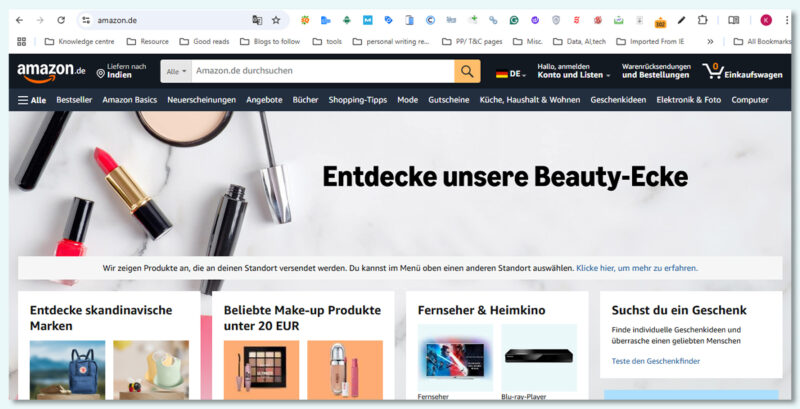 Amazon optimizes its websites for different countries