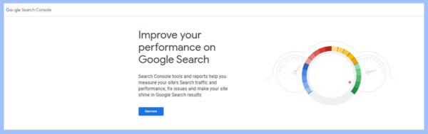 Google Search Console homepage
