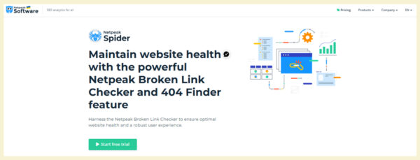 Netpeak Spider's broken link checker feature