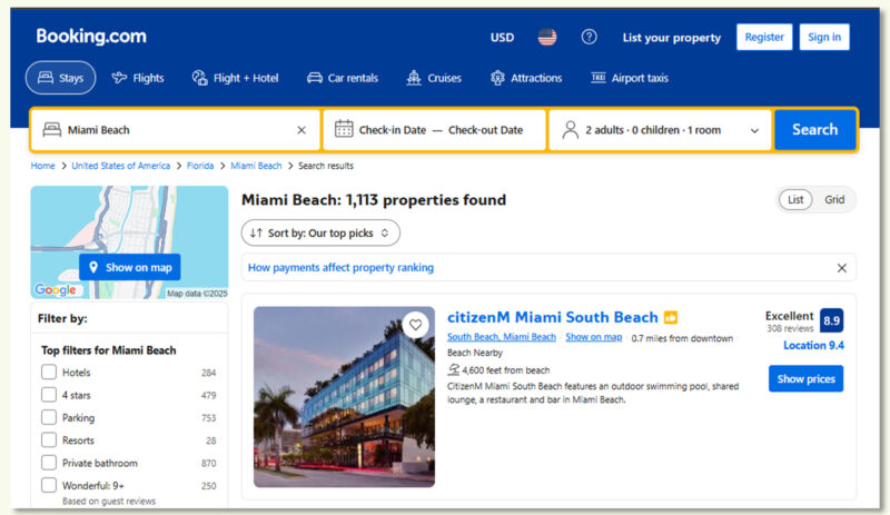booking.com,optimized its site for US.