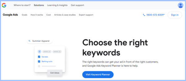 B2B SEO Tool - Google Keyword Planner