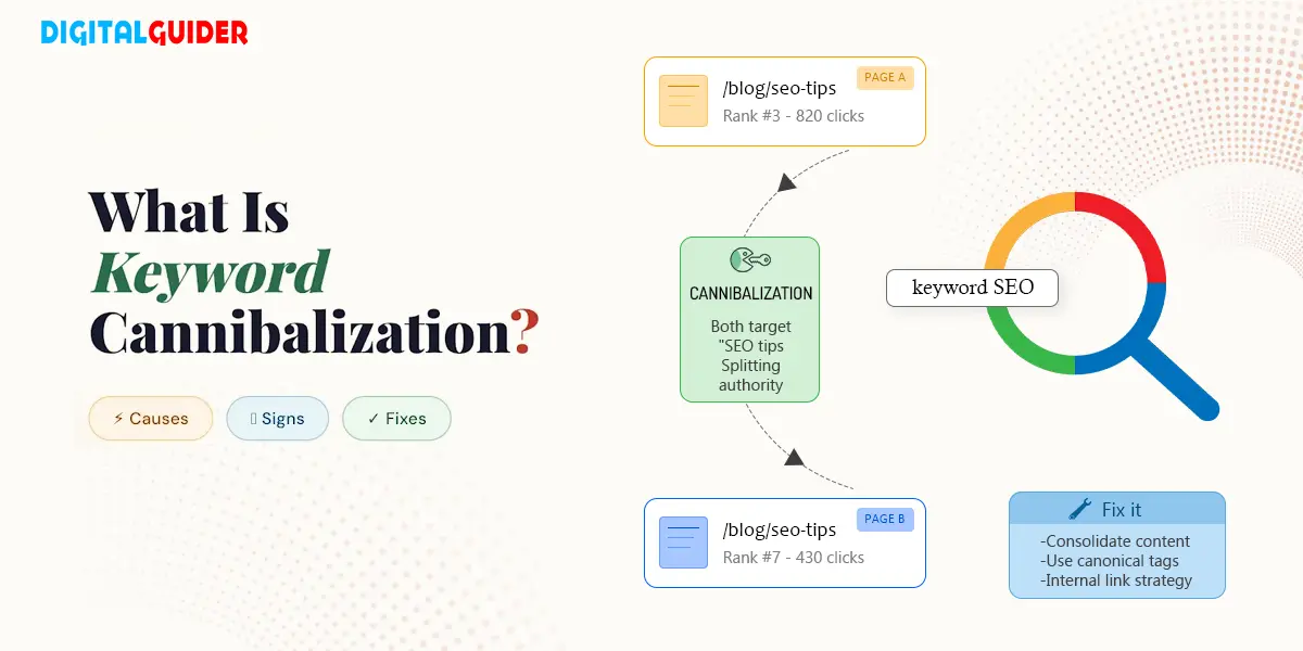 image showing the text of Keyword Cannibalization