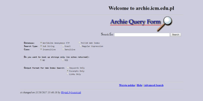 Archies Search Page