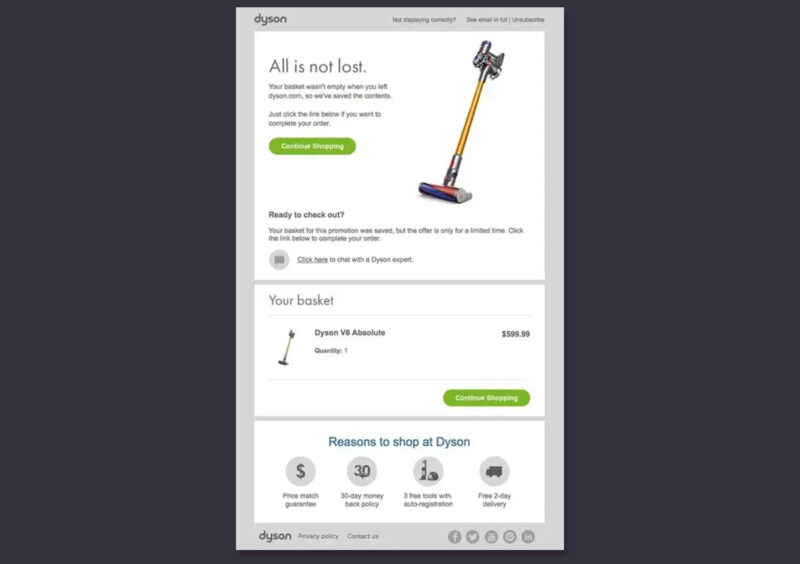 Dyson drip marketing campaign