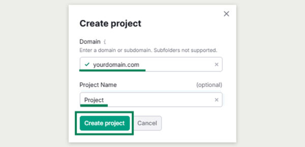 Create a website audit project