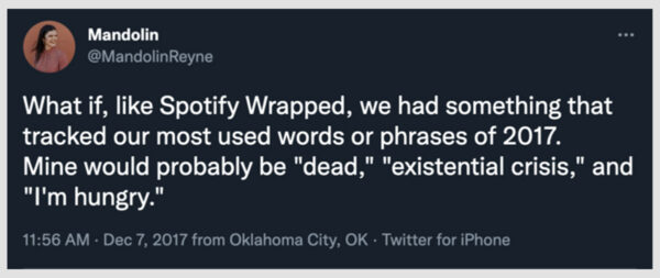 tweet related to Spotify Wrapped - Annually