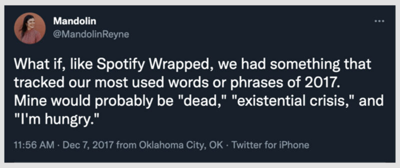 tweet related to Spotify Wrapped - Annually