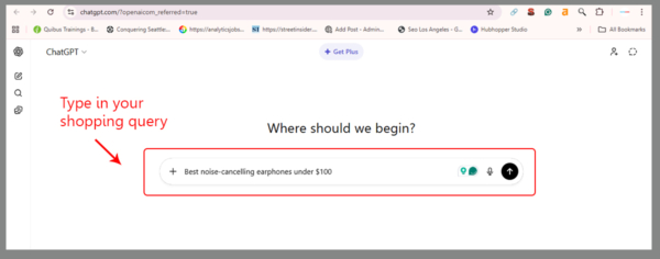Type in your shopping query