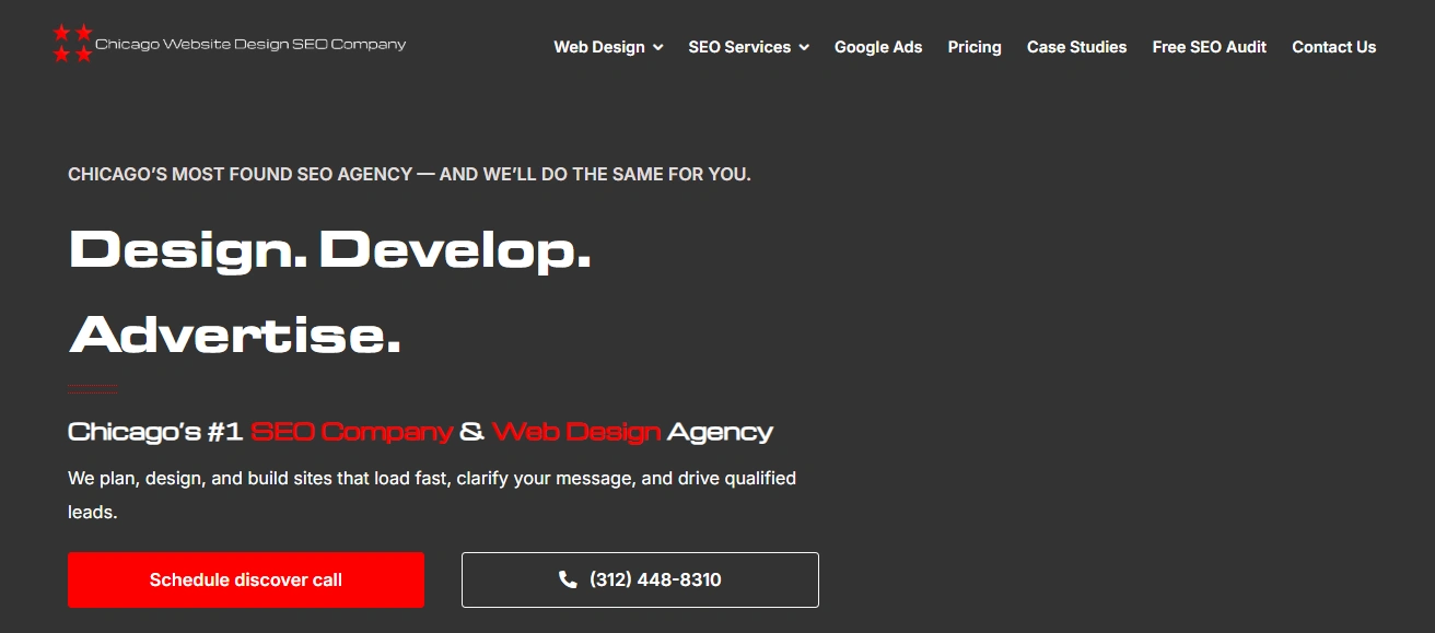 Chicago Website Design SEO Company Homepage