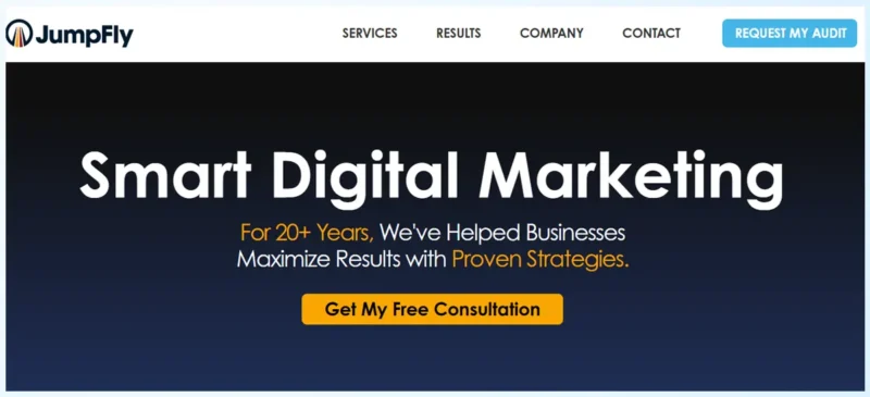 JumpFly digital marketing agency homepage