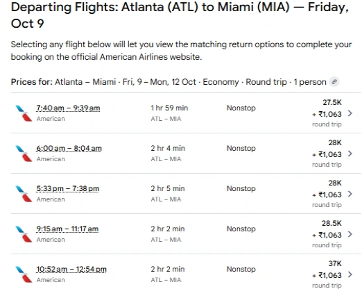 Departing Flights Record