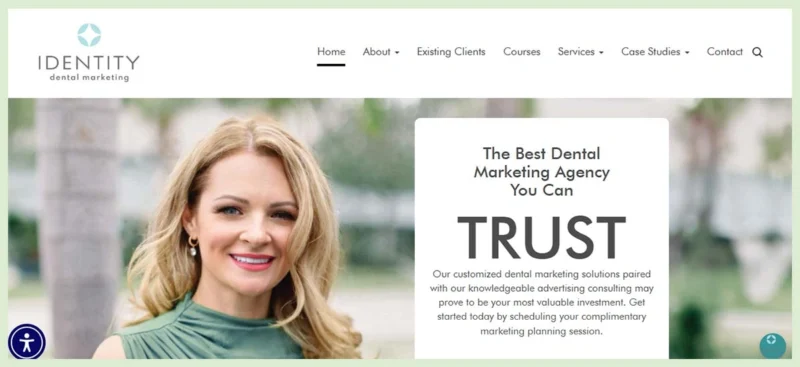Identity Dental Marketing homepage 