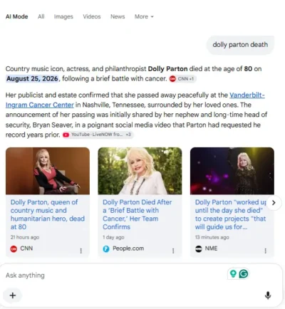 Link Carousels for Developing Topics