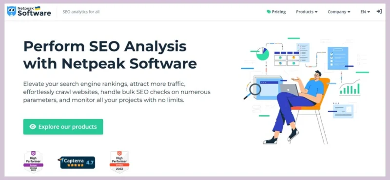 Netpeak Software homepage