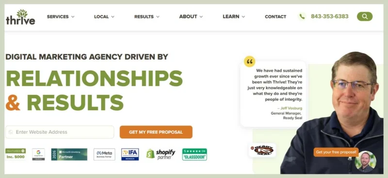  Thrive Internet Marketing Agency homepage 